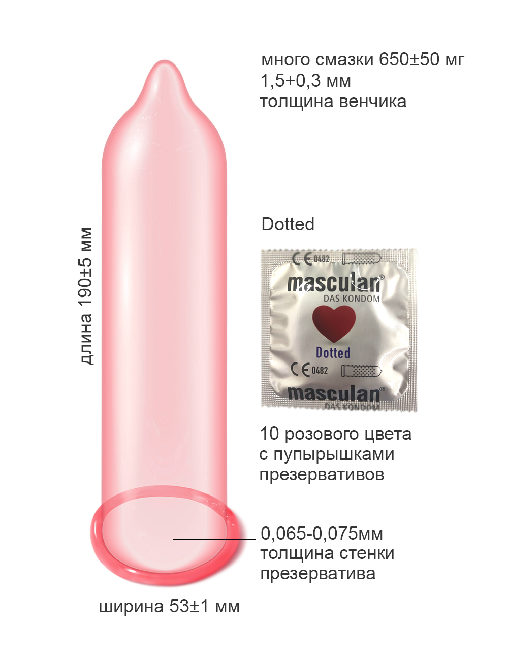 Презервативы Masculan Dotted №10, с пупырышками, 10 шт.