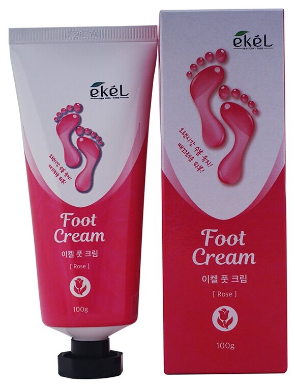 EKEL Успокаивающий крем для ног с экстрактом розы Foot Cream Rose, 100гр - фото №1