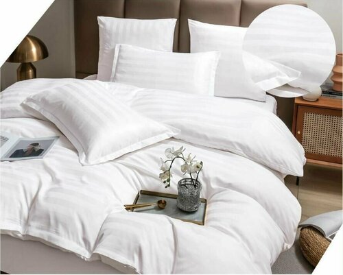 Комплект постельного белья BORIS, Страйп сатин, 2-спальный, наволочки 70x70