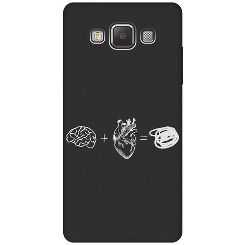 Матовый Soft Touch силиконовый чехол на Samsung Galaxy A5, Самсунг А5 с 3D принтом Brain Plus Heart W черный матовый soft touch силиконовый чехол на samsung galaxy m13 самсунг м13 с 3d принтом brain plus heart w черный