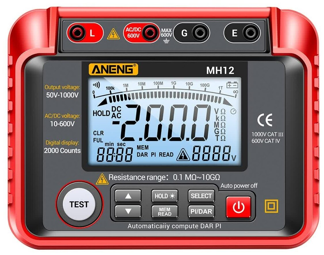 Цифровой мегаомметр Aneng MH12