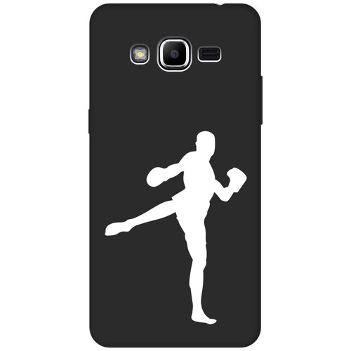 Матовый чехол Kickboxing W для Samsung Galaxy J2 Prime / Самсунг Джей 2 Прайм с 3D эффектом черный матовый чехол volleyball w для samsung galaxy j2 prime самсунг джей 2 прайм с 3d эффектом черный