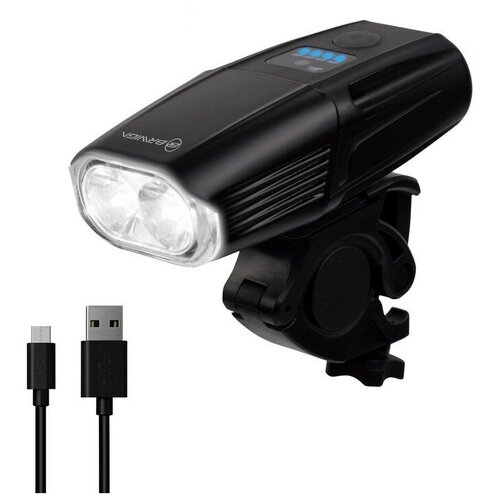 велофара briviga ebl 3605 900 lm Велофонарь Briviga, передний, на руль, USB, два диода T6 LED, 600 лм, встроенный аккумулятор, EBL-3606-2T6