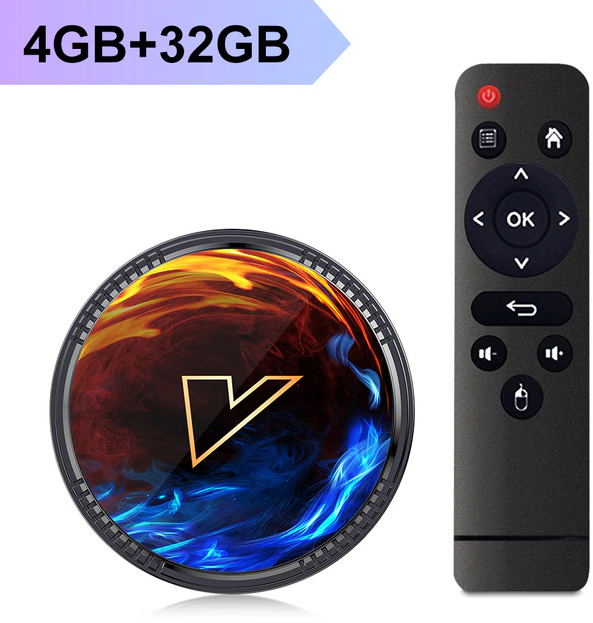 ТВ-приставка Smart TV BOX V 4K HDR Multimedia Player / Медиаплеер Android 12 4/32 GB