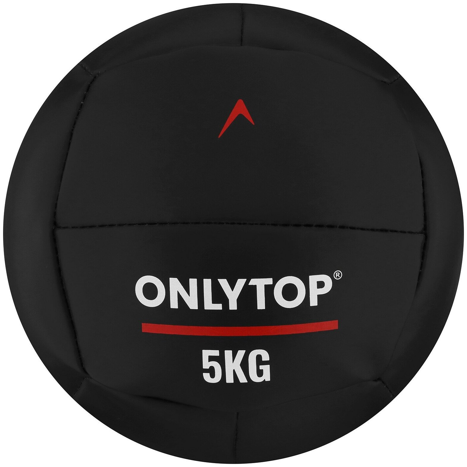 Медицинбол ONLYTOP, диаметр 24 см, вес 5 кг, цвет черный