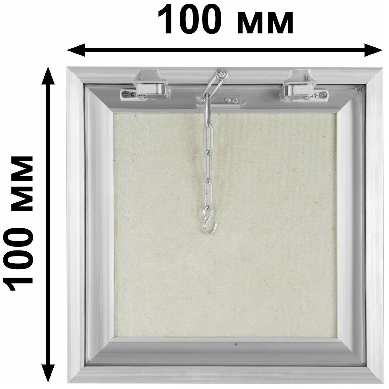 Люк ревизионный сантехнический под плитку 100х100 мм со съемной дверцей, алюминиевый Вектор - фотография № 2