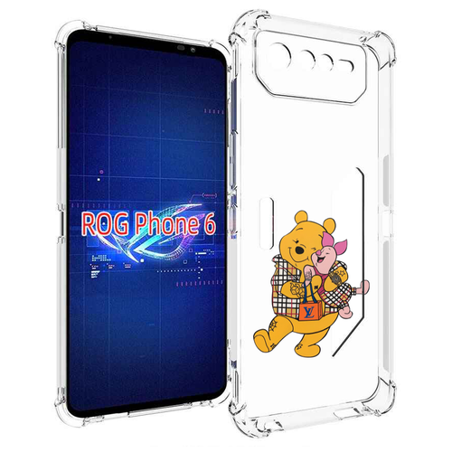 Чехол MyPads модный-медведь-из-винни-пуха для Asus ROG Phone 6 задняя-панель-накладка-бампер