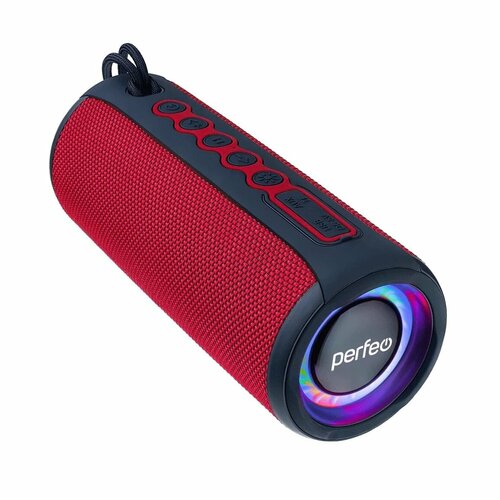 Портативная колонка Perfeo Telamon Red (40 Вт, Bluetooth, microSD, aux 3.5mm, USB, FM, подсветка, микрофон) портативная акустика perfeo telamon манга pf d0342