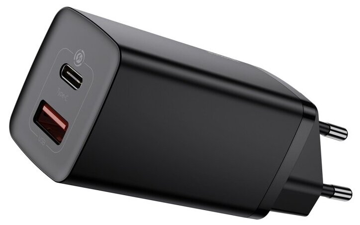 Сетевое Зарядное Устройство Адаптер Блок питания Baseus GaN2 lite USB+USB-C 3A 65W черное