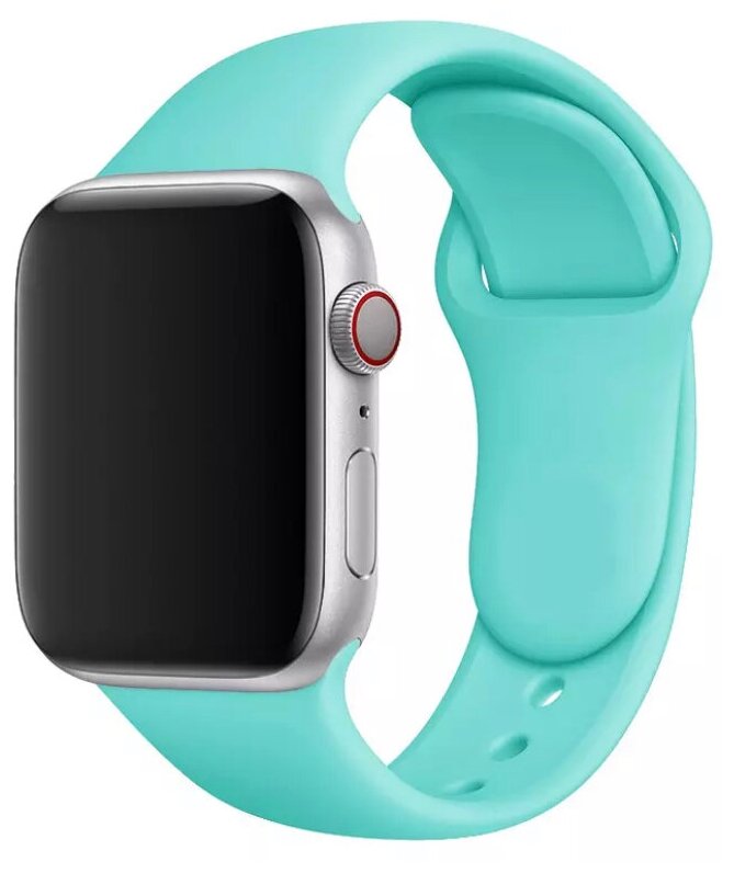 Силиконовый ремешок для Apple Watch 42/44/45 mm, мятный , размер s/m