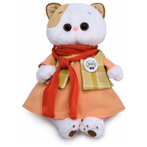 Мягкая игрушка Basik&Co в подарочной коробке - кошечка Ли-Ли в платье с шарфом - подруга кота Басика, 27 см