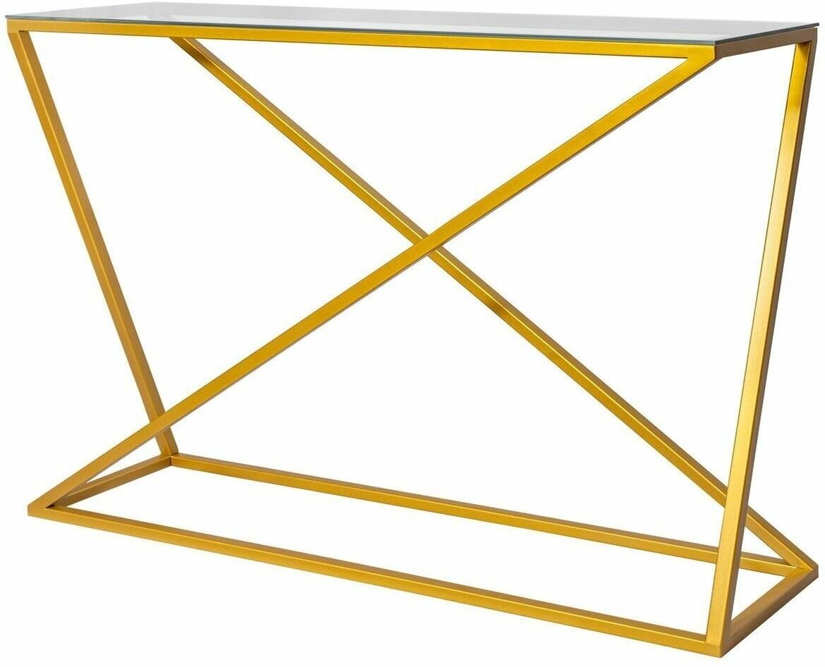 Консольный столик Akur TOKYO (каркас золото, прозрачное стекло) 1200х875х280мм