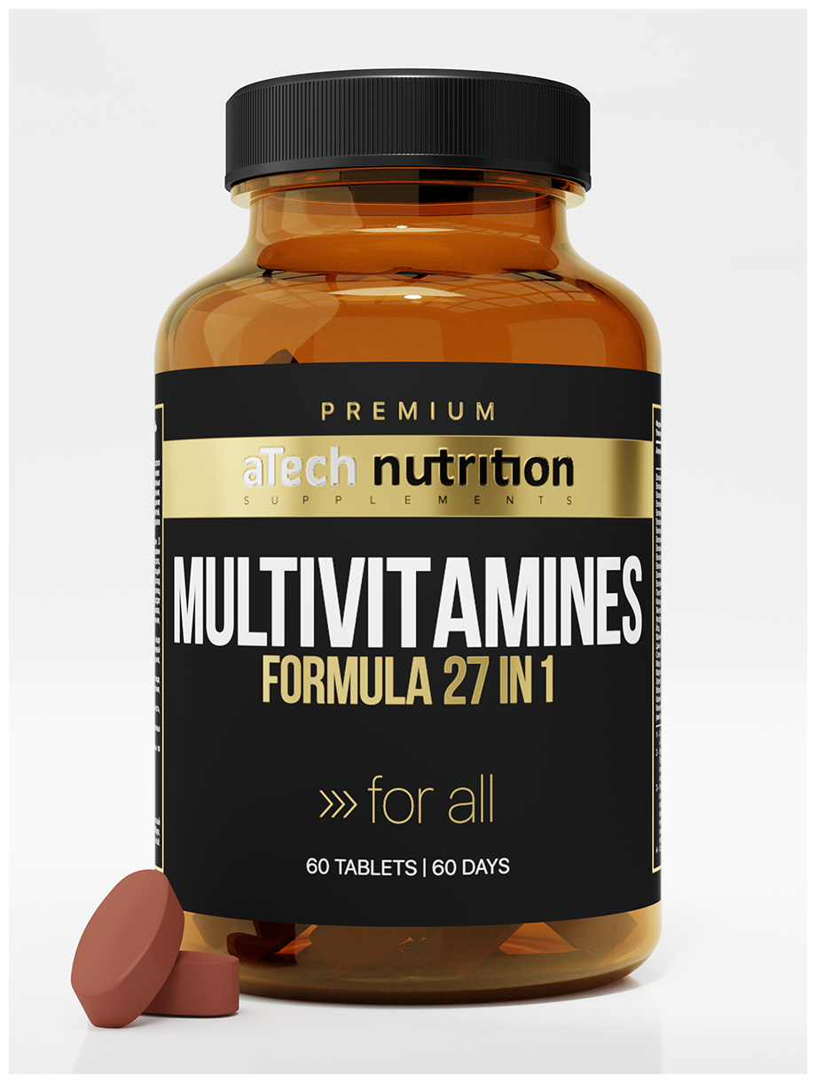 Таблетки aTech Nutrition Premium Multivitamines Formula 27 in 1, 1.4 г, 60 шт.