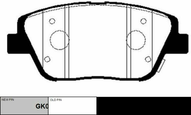 Колодки тормозные передние (новый № GK0552) Kia Optima TF 10- Hyndai Kia Sonata GF 09- Azera HG 11-