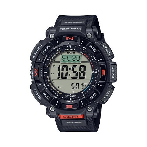 наручные часы casio pro trek prg 650yl 3 черный зеленый Наручные часы CASIO, черный