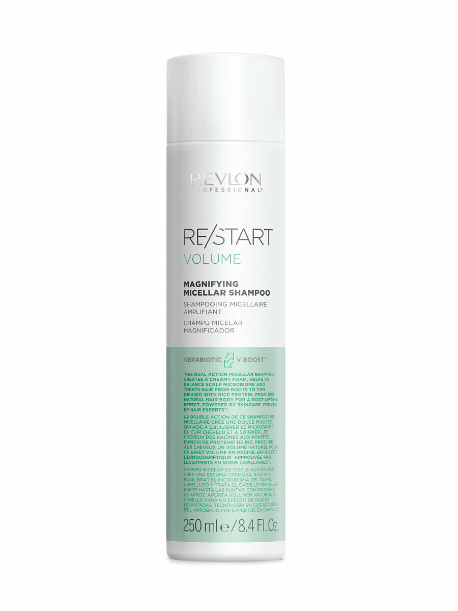 REVLON PROFESSIONAL Restart Volume Magnifying Micellar Shampoo Мицеллярный Шампунь для тонких волос, 250 мл