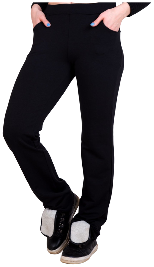 Брюки  Lika Dress, свободный силуэт, спортивный стиль, карманы, пояс на резинке, размер 54, черный