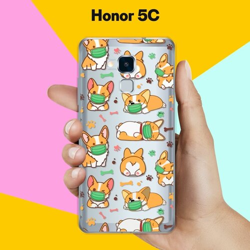 Силиконовый чехол на Honor 5C Корги в масках / для Хонор 5Ц силиконовый чехол корги в масках на honor 30