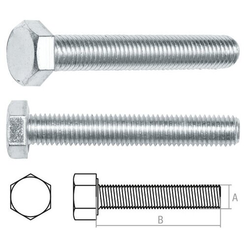 Болт М10х120 мм шестигр, цинк, кл. пр. 5.8, DIN 933 (20 кг) STARFIX (SM-17573-20)