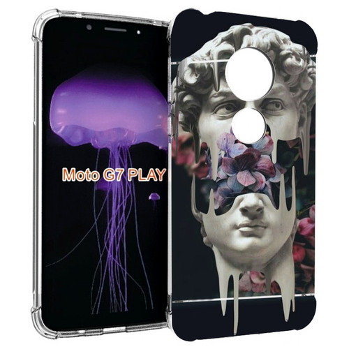 Чехол MyPads статуя-с-цветами-внутри для Motorola Moto G7 Play задняя-панель-накладка-бампер