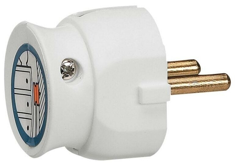 фото Legrand (Легранд) Вилка 2К 16А ультроплоская белая, серия Элиум 050183