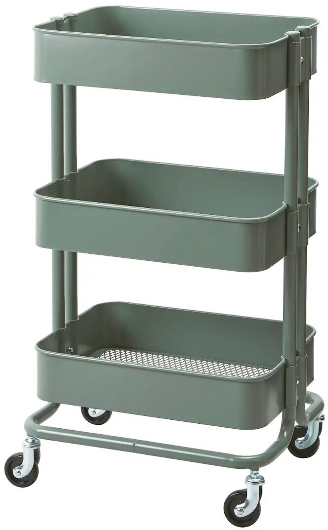 Тележка IKEA RÅSKOG 35x45x78см зеленый