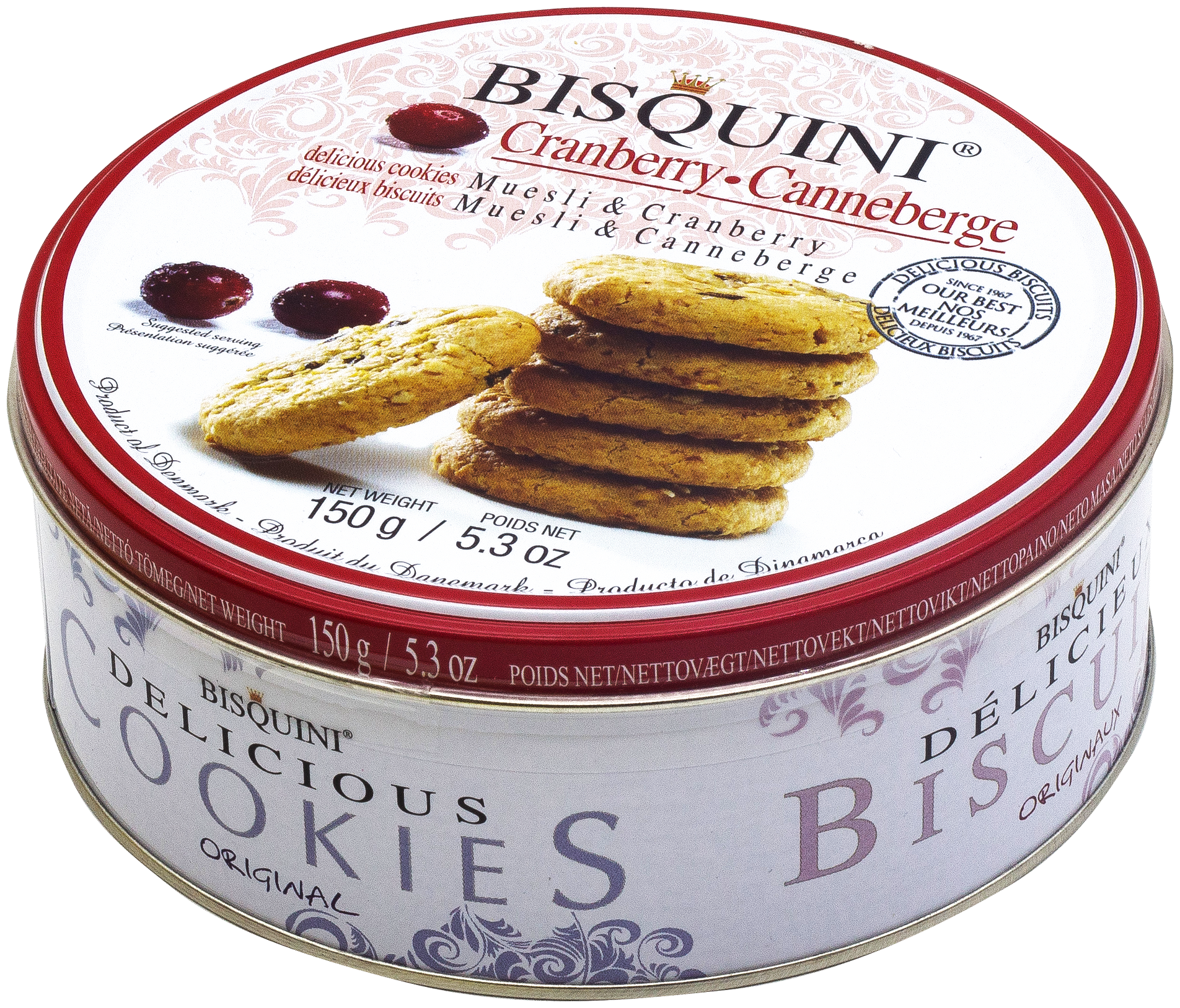 Печенье Bisquini, с мюсли и клюквой 150г - фотография № 3