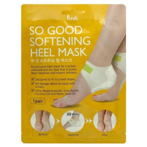 Prreti heel mask мгновенно смягчающая маска для пяток с маслом ши, 1 пара, 18 гр