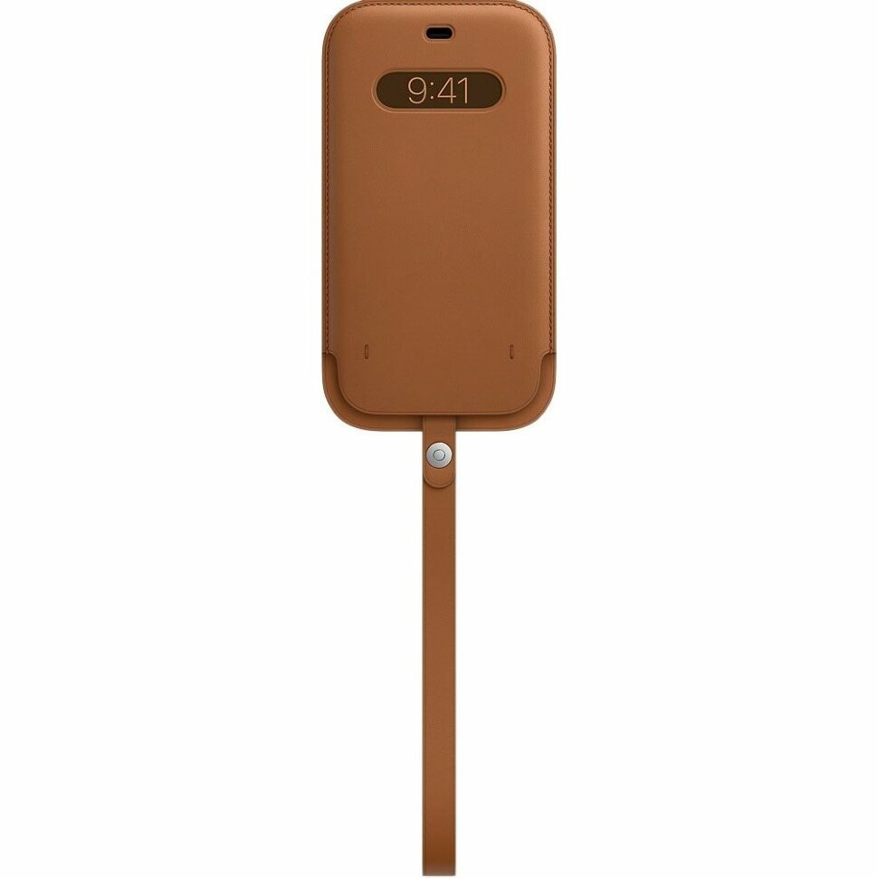 Чехол (футляр) APPLE Leather Sleeve with MagSafe, для Apple iPhone 12 Pro Max, золотисто-коричневый [mhyg3ze/a] - фото №3
