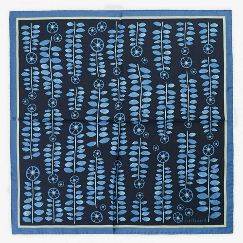 фото Платок cacharel, натуральный шелк, 53х53 см, синий, черный