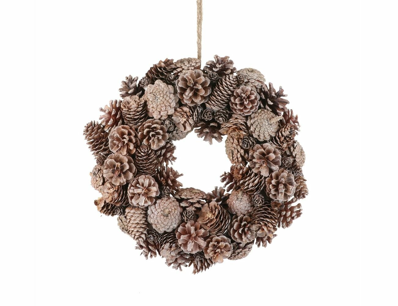 Декоративный венок из шишек новогодний капучино  34 см  Edelman 1068760 83883