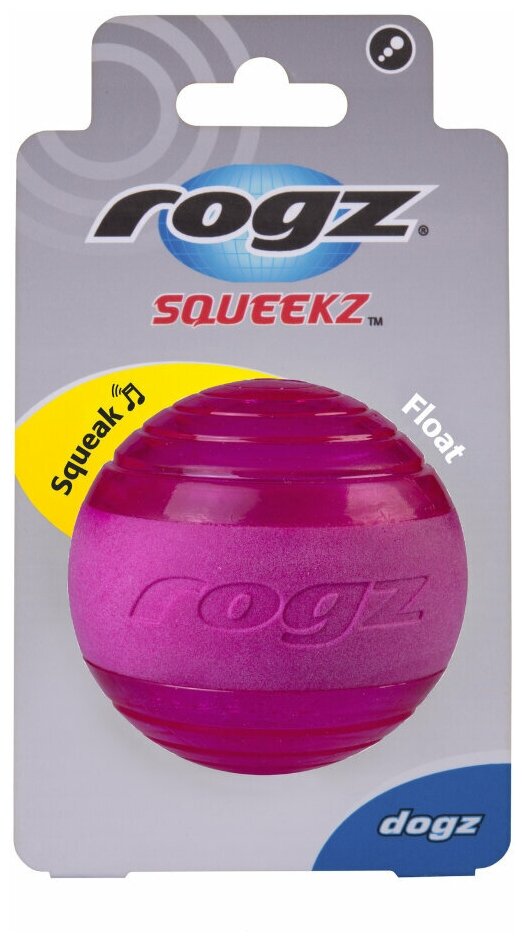 Мяч с пищалкой Squeekz, розовый | Squeekz ball - фотография № 3