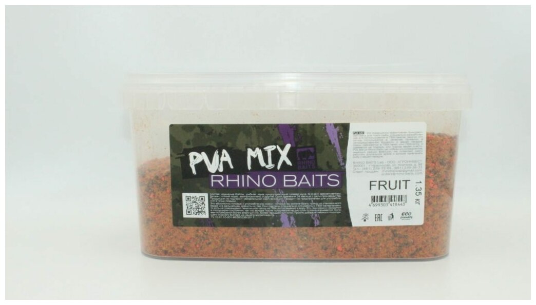 Rhino Baits STICK MIX (микс для ПВА) Fruit (фруктовый) ведро 135 кг