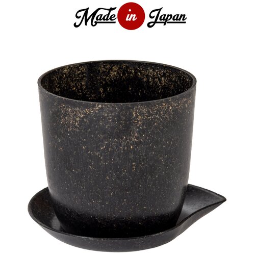 Горшок для цветов / Вазон на поддоне круглый 0,4 л, Д9*9,8 см Yamato