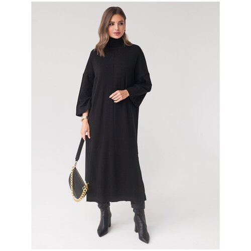 фото Платье женское vilatte тонкой вязки, размер 44, черный