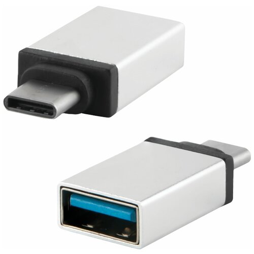 Переходник USB-TypeC RED LINE, F-M, для подключения портативных устройств, OTG, серый, УТ000012622