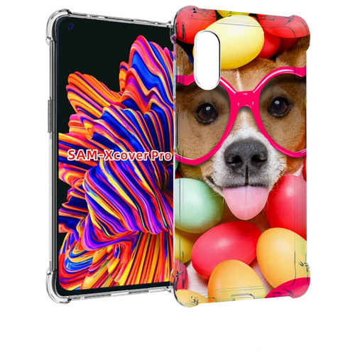 чехол mypads веселая собака для samsung galaxy xcover pro 1 задняя панель накладка бампер Чехол MyPads Собака-в-яйцах для Samsung Galaxy Xcover Pro 1 задняя-панель-накладка-бампер