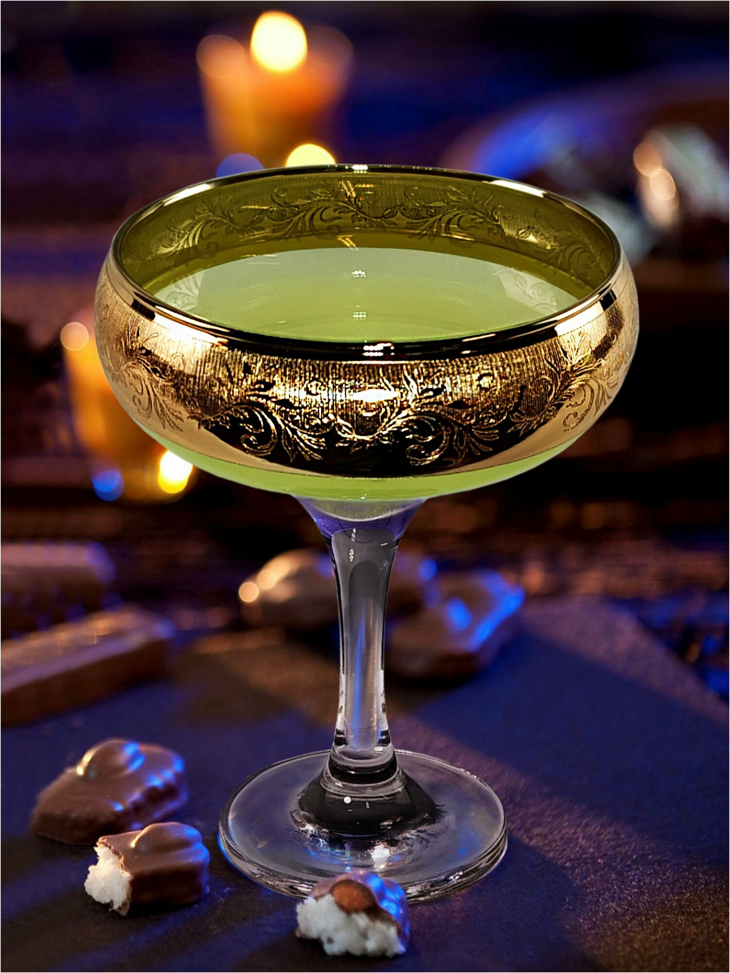 Подарочный набор бокалов для мартини / коктейлей с алмазной гравировкой PROMSIZ гипноз / 270 мл, 6 шт.