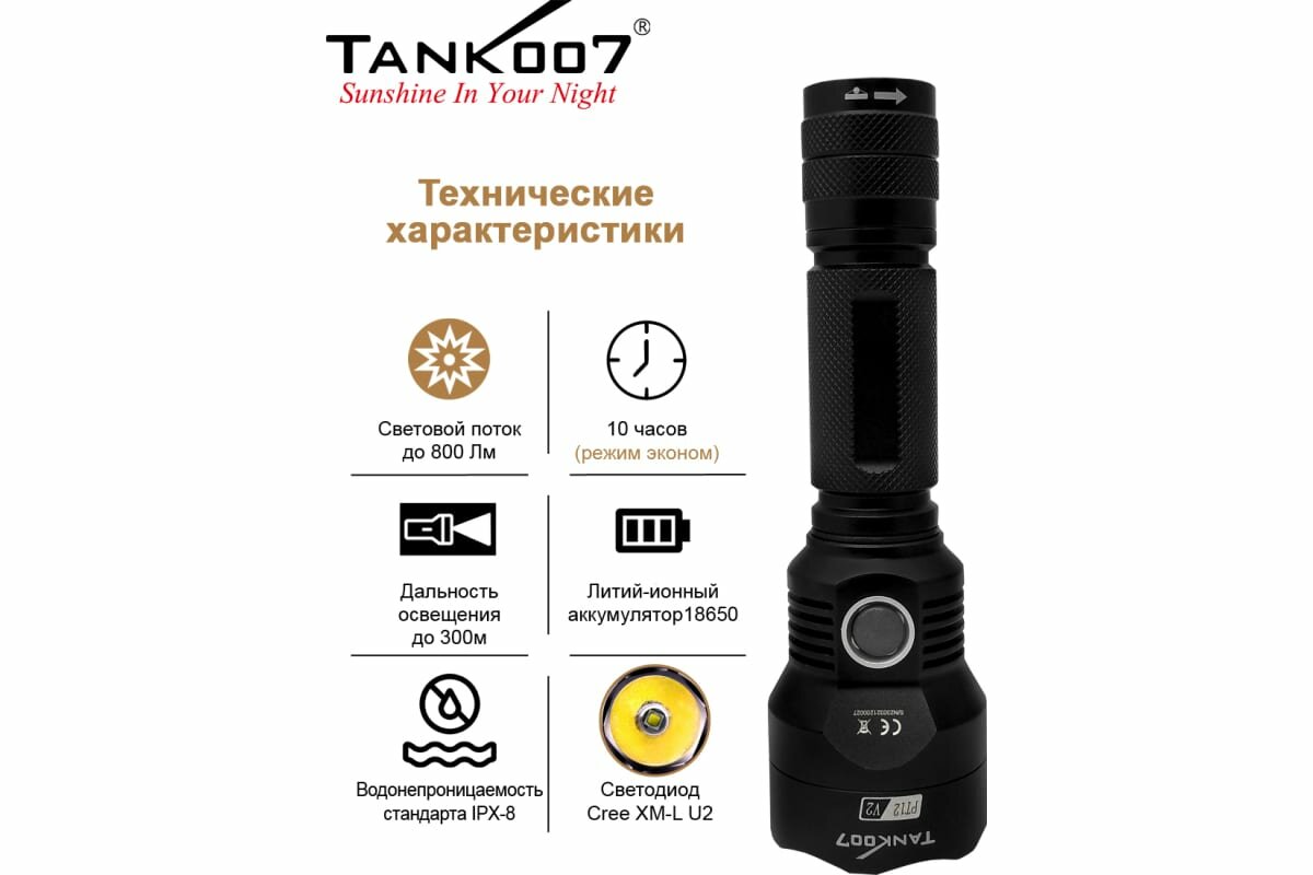 Светодиодный фонарь TANK007 - фото №13