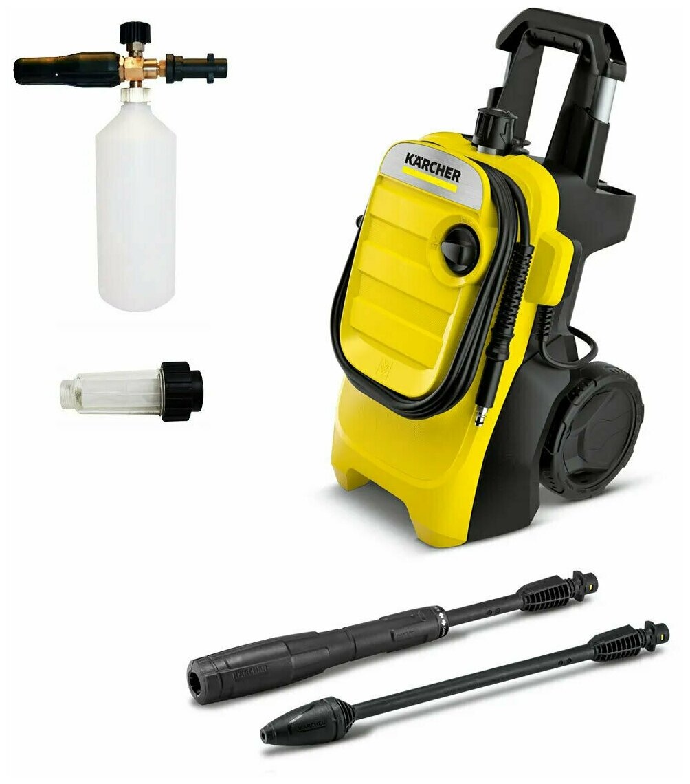 Мини мойка высокого давления Karcher K4 Compact + пенная насадка LS3-k + фильтр