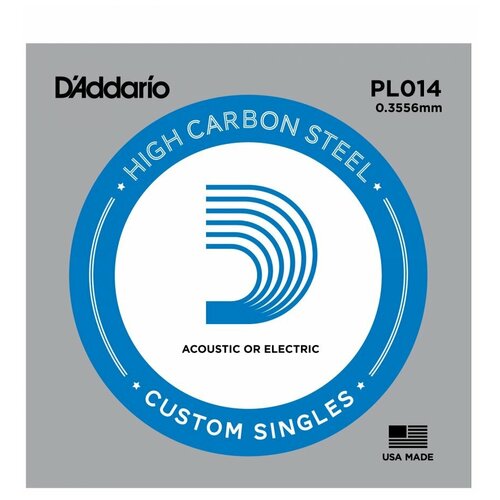 DADDARIO PL014 Single Plain Steel 014 одиночная струна ремень наплечный для гитары для акустической электрической гитары