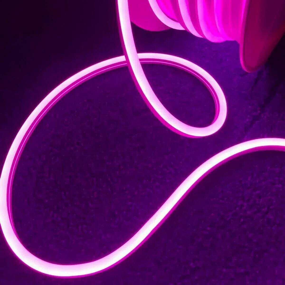 Неоновая светодиодная лента DLED 5м, 5х12мм, 220В, 120 LED/m, IP 67, гибкий неон, розовый - фотография № 7