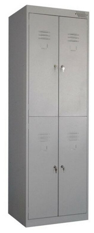 Шкаф для одежды металлический MZ_ШРК-24-600 2 секции,4 ячейки 600х500х