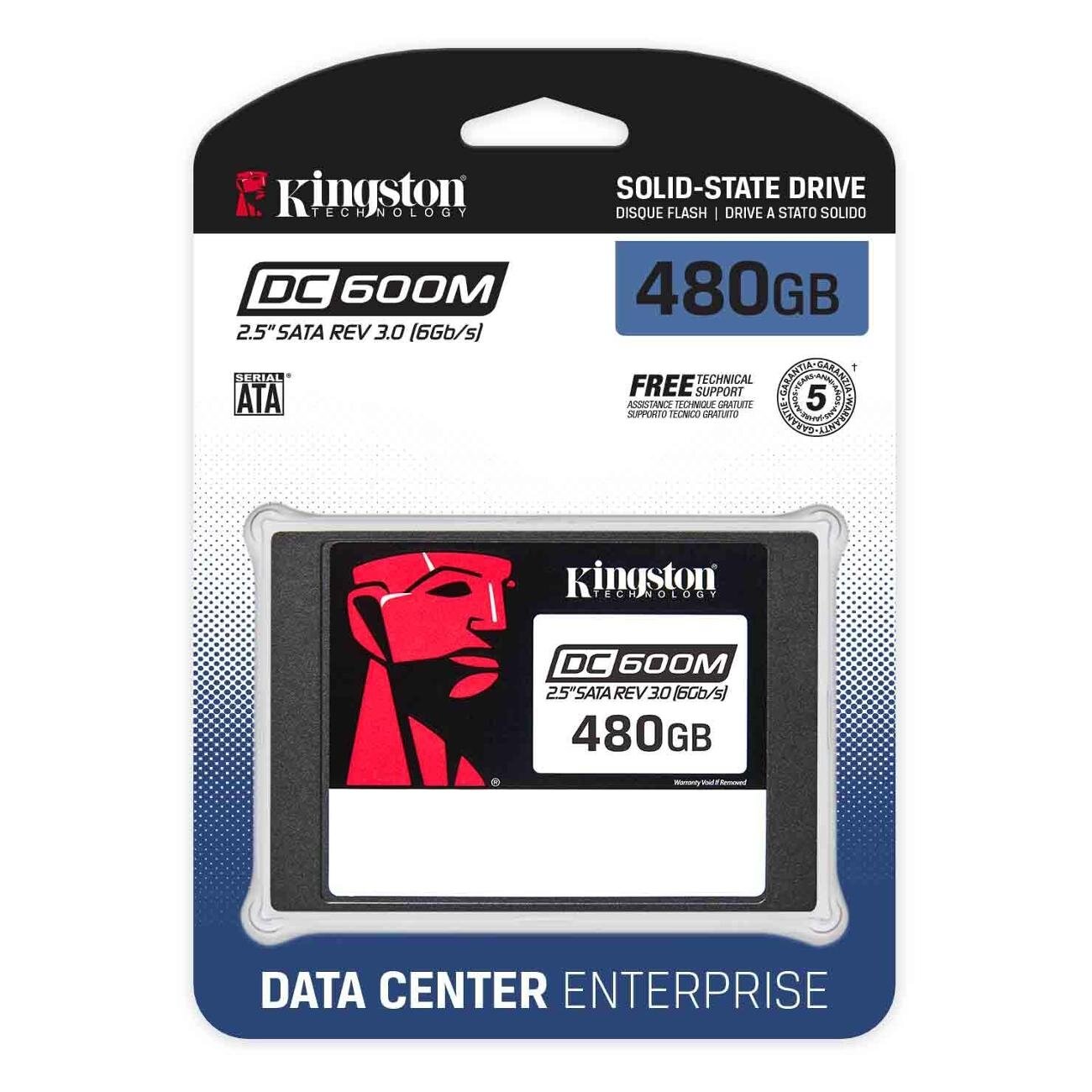 Твердотельный накопитель Kingston Enterprise SSD 480GB DC600M 2.5" SATA 3 R560/W470MB/s 3D TLC MTBF 2M 94 000/41 000 IOPS 876TBW (Mixed-Use) 3 years (SEDC600M/480G) - фото №7