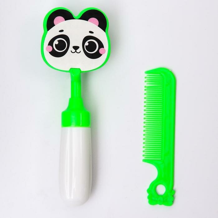 Набор расчесок Крошка Я "Панда", 2 предмета, расческа с зубчиками, щетка