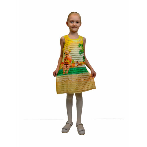 фото Школьное платье, размер 122, желтый