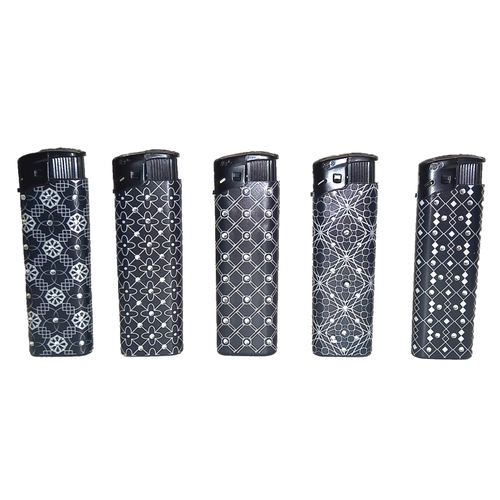 Зажигалки Flame Club Deko P-01 пьезо со стразами, текстурированные, многоразовые