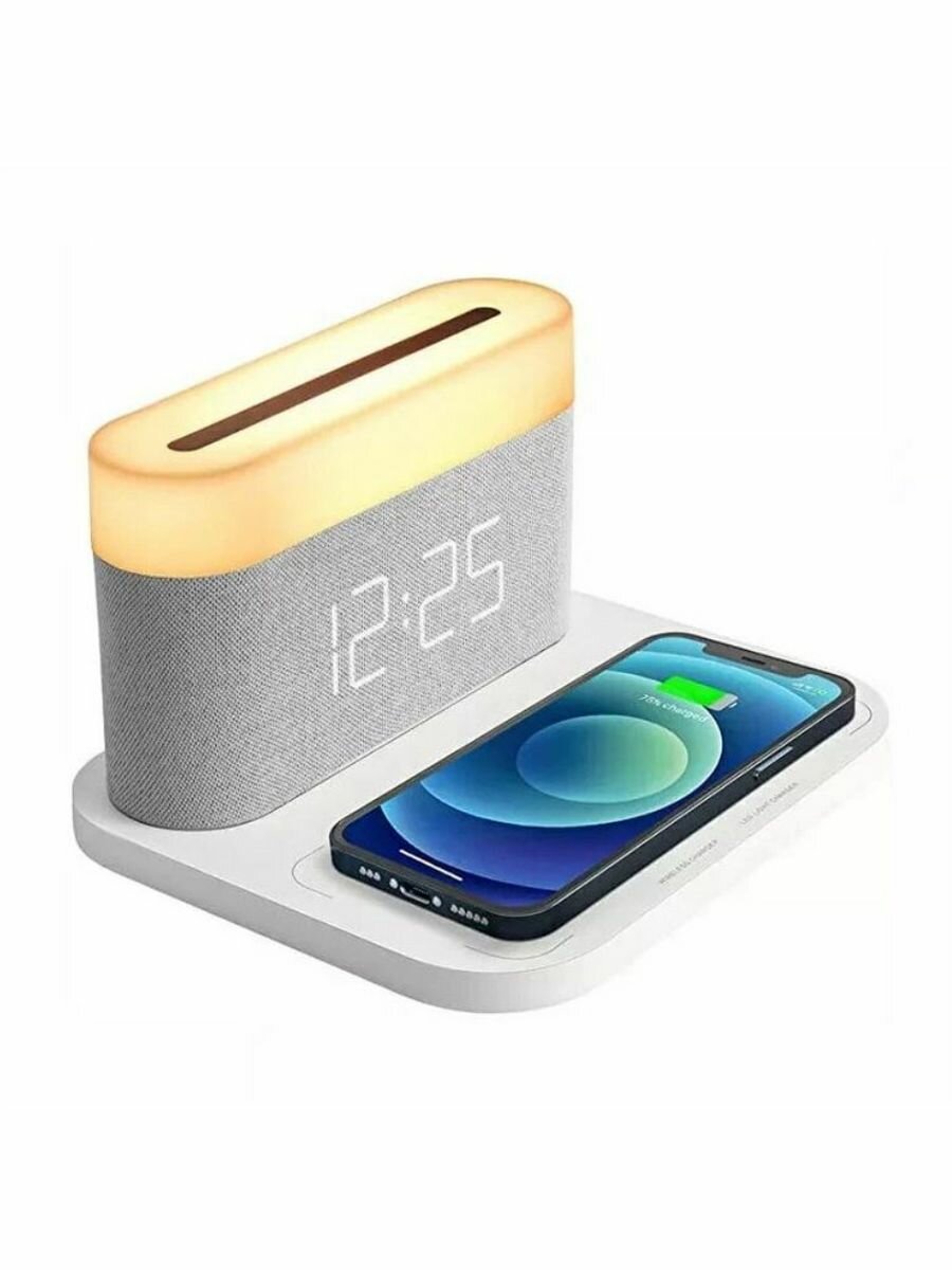 фото Беспроводные часы ночник зарядка для дома Xiaomi С-WCLL-C01