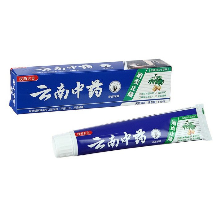 Зубная паста "Китайская традиционная на травах" с женьшенем, противовоспалительная, 110 г