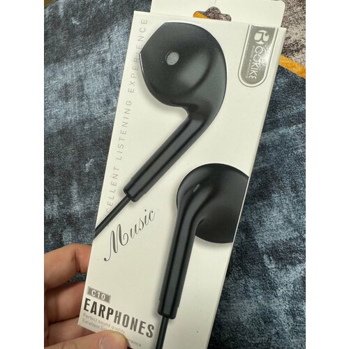 Проводные наушники капельки с микрофоном Cokike C10 116 Дцб 130см 16 Ом разъем 35мм для старых телефонов магнитолы радио MP3-плеера VR-о 588₽